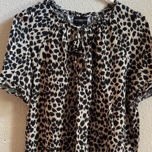 Liz Claiborne Black and White Animal Print Blouse
